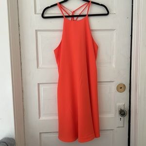 Gianni Bini | racerback high neck shift dress | hot coral | medium